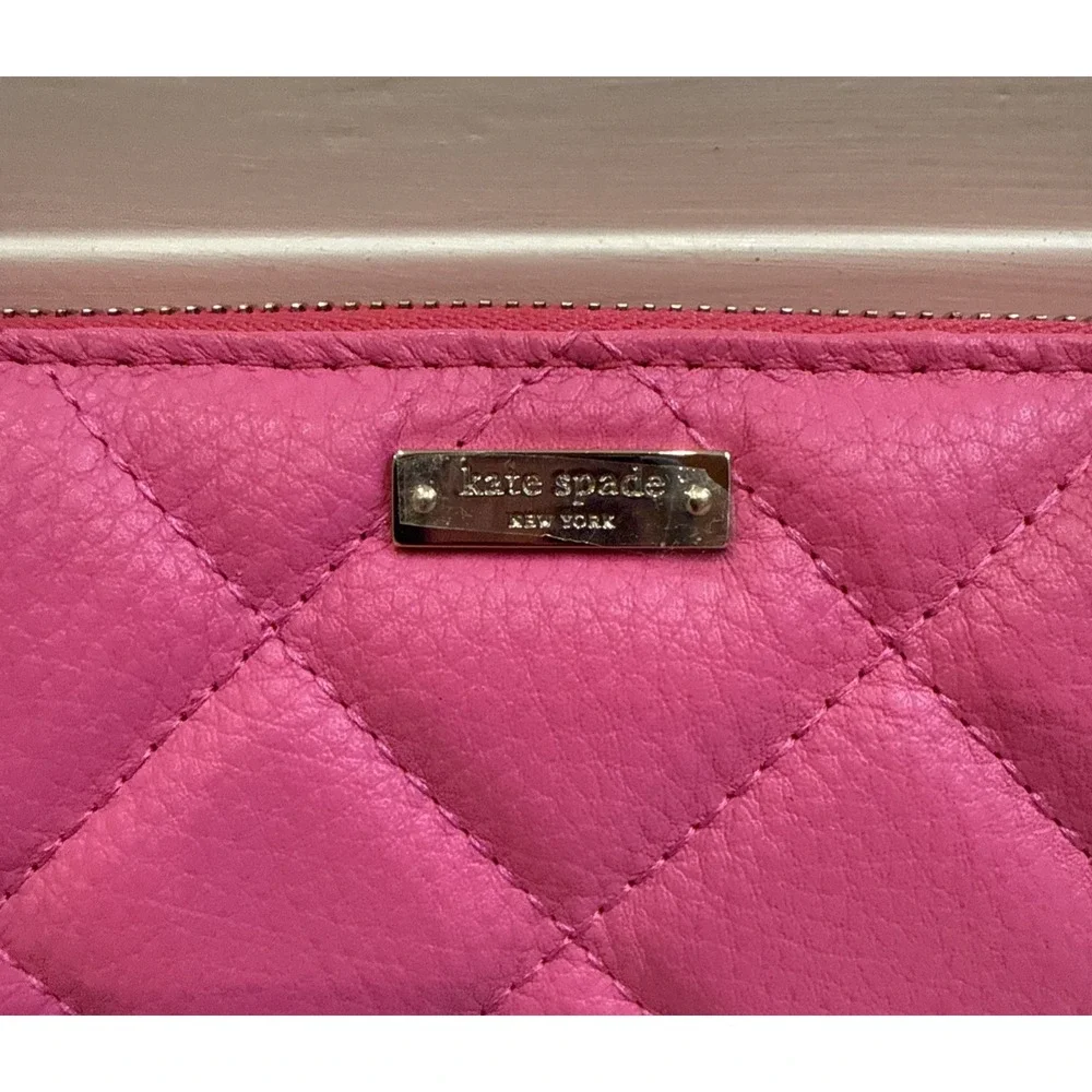 NWOT Kate Spade Lacey Long Continental Zip Wallet Pink Quilted Leather Preppy